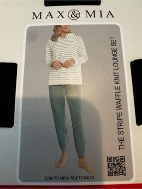 Max & Mia Waffle Knit Lounge Set Size Medium sage NWT